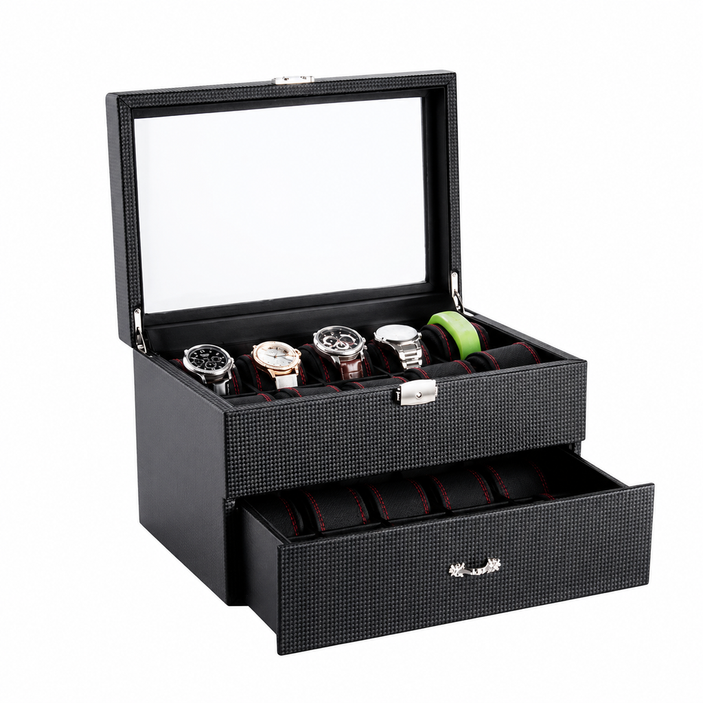 Coffret Montres – Effet Carbone