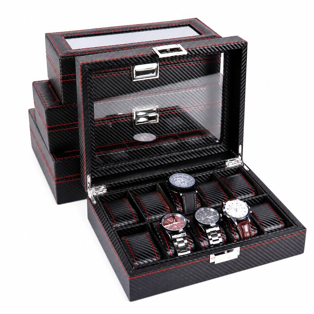 Coffret Montres – Effet Carbone