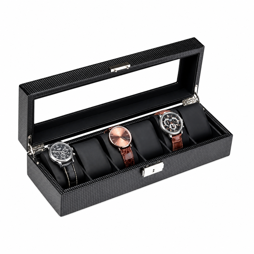 Coffret Montres – Effet Carbone